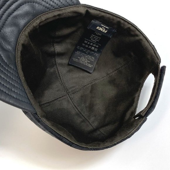 Authentic FENDI FZQ770 Zucca hat cap polyamide Black - Picture 7 of 10